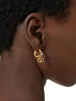 Mini Vlogo Signature Metal Earrings With Swarovski® Crystals