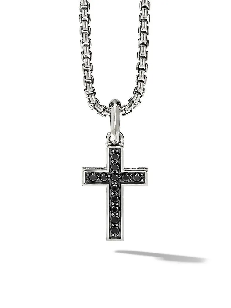 Streamline Cross Pendant with Pavé, 23mm