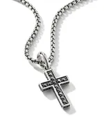 Streamline Cross Pendant with Pavé, 23mm