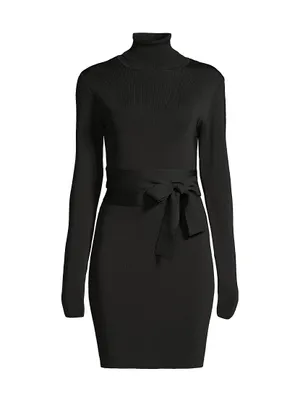 Sofia Turtleneck Cut-Out Minidress