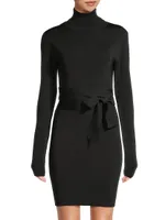 Sofia Turtleneck Cut-Out Minidress