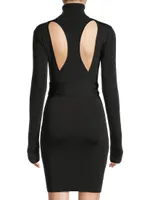 Sofia Turtleneck Cut-Out Minidress