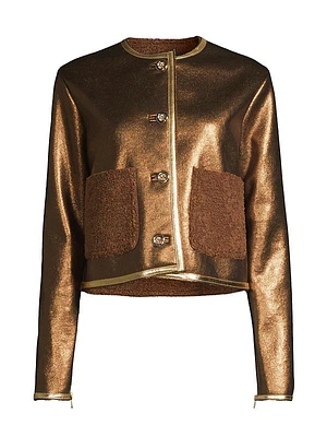 Melina Metallic & Faux Shearling Jacket