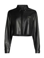 Thalia Cropped Faux Leather Top