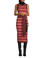 Peggy Tie-Waist Stripe Midi-Dress