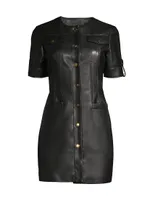 Gale Faux Leather Mini Dress