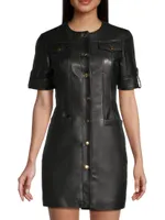 Gale Faux Leather Mini Dress