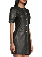 Gale Faux Leather Mini Dress