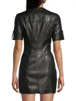 Gale Faux Leather Mini Dress