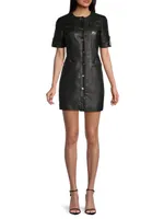 Gale Faux Leather Mini Dress