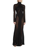 Rimma Mesh Panel Maxi Dress