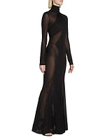 Rimma Mesh Panel Maxi Dress