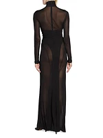 Rimma Mesh Panel Maxi Dress