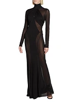 Rimma Mesh Panel Maxi Dress