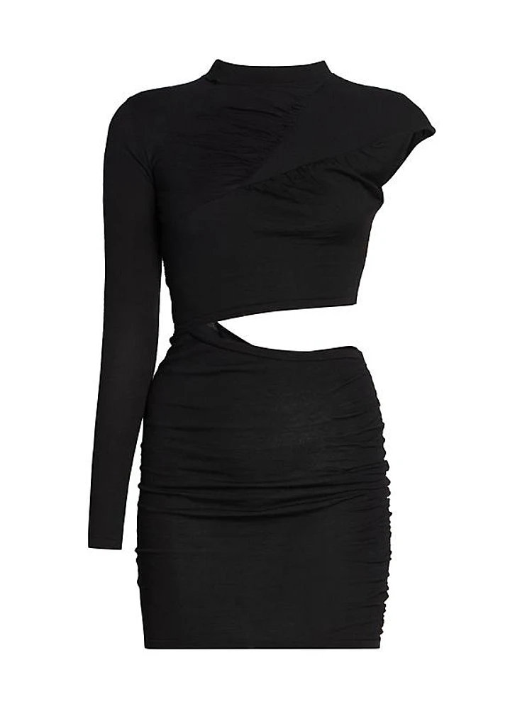 Polly Cut-Out Merino Wool Minidress