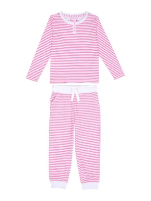 Baby Girl's, Little Girl's & Peony Jersey Long Snug Set