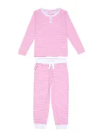Baby Girl's, Little Girl's & Peony Jersey Long Snug Set