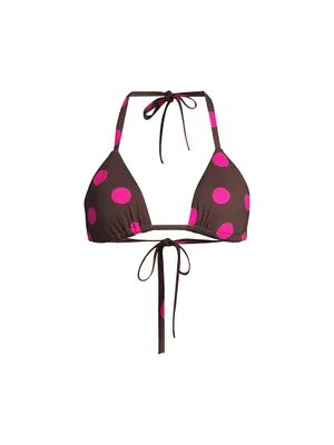 Triangle Polka-Dot Bikini Top