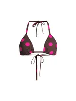 Triangle Polka-Dot Bikini Top