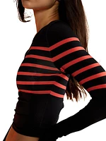 Striped Rash Guard Top