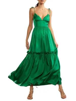 Silk Tiered Maxi Dress