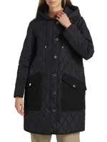 Roxby Diamond-Quilted Hooded Coat