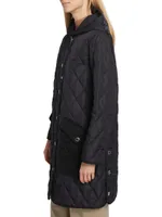 Roxby Diamond-Quilted Hooded Coat