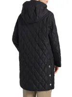 Roxby Diamond-Quilted Hooded Coat