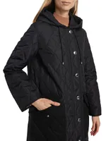 Roxby Diamond-Quilted Hooded Coat