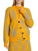 Argyle Wool Regular-Fit Cardigan