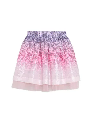 Little Girl's & Gradient 4G Sequin Skirt