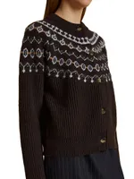 Michaela Cashmere-Blend Fair-Isle Cardigan