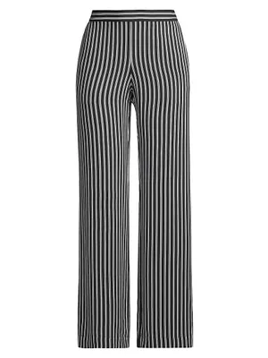 Vintage Stripe Straight-Leg Pants