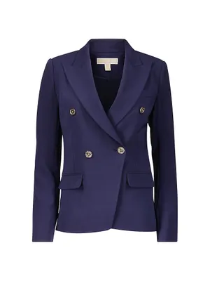 Double-Breasted Crepe Blazer