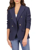 Double-Breasted Crepe Blazer