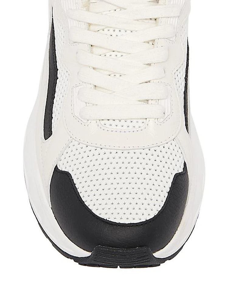 Runner B Leather Low-Top Sneakers