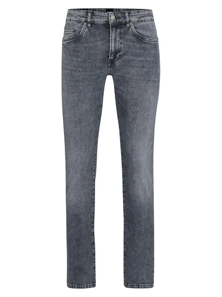 Slim-Fit Jeans Stonewashed Italian Stretch Denim