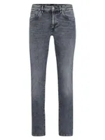 Slim-Fit Jeans Stonewashed Italian Stretch Denim