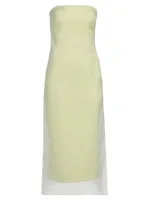 Punta Overlay Strapless Midi-Dress