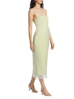 Punta Overlay Strapless Midi-Dress