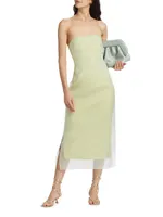 Punta Overlay Strapless Midi-Dress