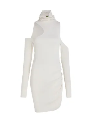 Cut-Out Merino Wool Minidress