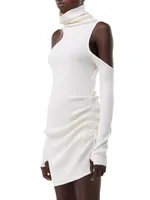 Cut-Out Merino Wool Minidress