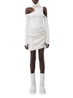 Cut-Out Merino Wool Minidress