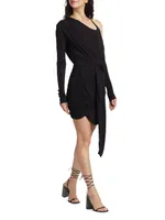 Asimi Draped Asymmetric Minidress