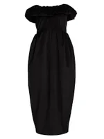 Therese Strapless Velvet Midi-Dress