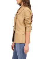 Stretch-Cotton Double-Breasted Blazer