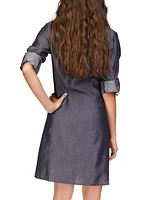 Ruched Mini Shirtdress