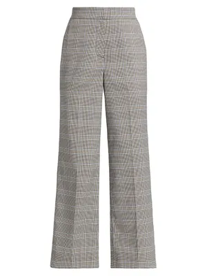 The Kensington Plaid Wide-Leg Pants