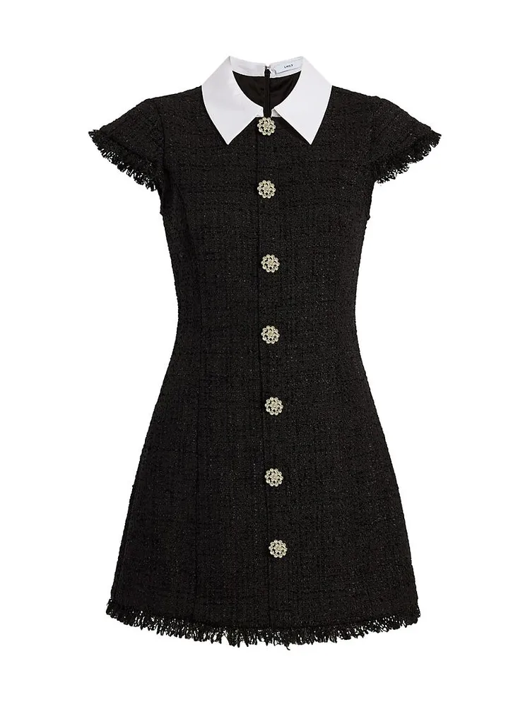 Riello Collared Tweed Minidress